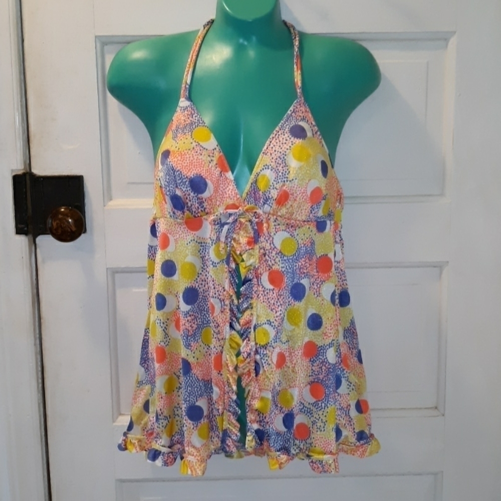 Vintage 1960s union made open belly tank top